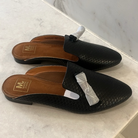 Black snake skin tassle mules, size 5 by mark jenkins - new in box - Picture 3 of 6